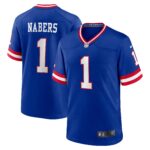 Malik Nabers #1 New York Giants 2nd Alternate 2025 Draft Game Jersey - Royal