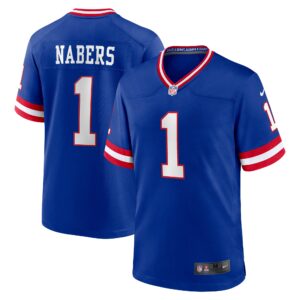 Malik Nabers #1 New York Giants 2nd Alternate 2025 Draft Game Jersey - Royal