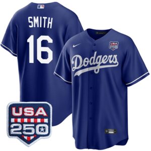 Will Smith #16 Los Angeles Dodgers 250th Patch Alternate Jersey - Royal
