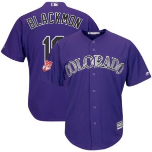 Men's Colorado Rockies #19 Charlie Blackmon Majestic Purple 2019 Spring Training Cool Base Player Jersey