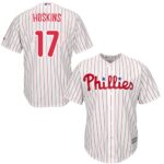 Phillies #17 Rhys Hoskins White(Red Strip) New Cool Base Stitched Jersey