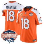 Peyton Manning #18 Denver Broncos DEN AFC West Champions Patch Vapor Limited Jersey V2 - All Stitched