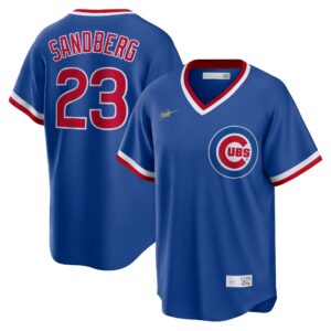 Men's Chicago Cubs Ryne Sandberg  Royal Road Cooperstown Collection Player Jersey