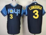 Tampa Bay Rays #3 Evan Longoria Dark Blue 1970's Turn Back The Clock Stitched Jersey