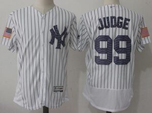 New York Yankees #99 Aaron Judge White Strip Fashion Stars And Stripes Flexbase Stitched Jersey