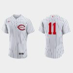 Men's Cincinnati Reds #11 Barry Larkin 2022 Field of Dreams Flex Base Jersey - White