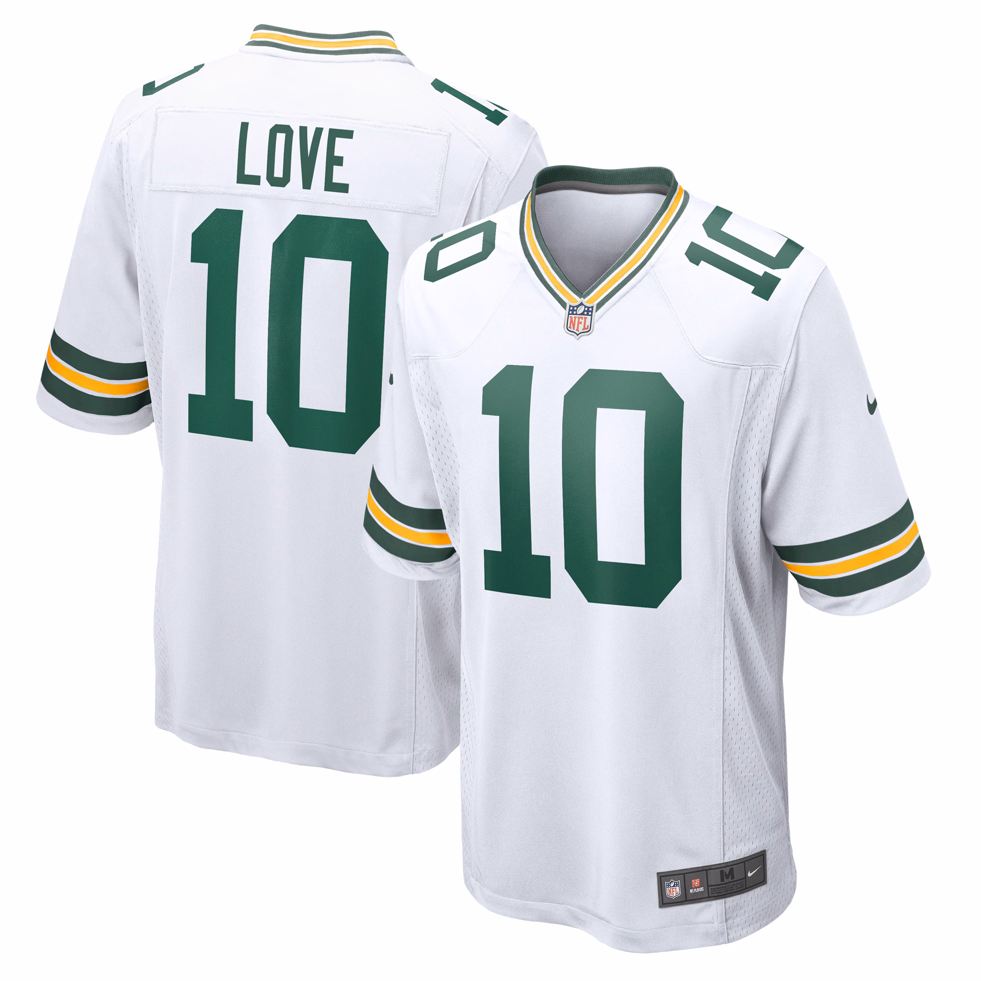 Love Green Bay Packers  Game Jersey - White