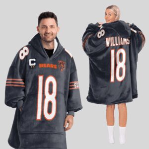 Adult C.W 18 Captain Chicago Football Unisex Blanket Hoodie