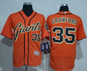 San Francisco Giants #35 Brandon Crawford Orange Flexbase Collection Stitched jerseys