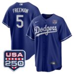 Freddie Freeman #5 Los Angeles Dodgers 250th Patch Alternate Jersey - Royal
