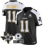 Micah Parsons #11 Cowboys Texas Patch Gold Trim Vapor Jersey - All Stitched