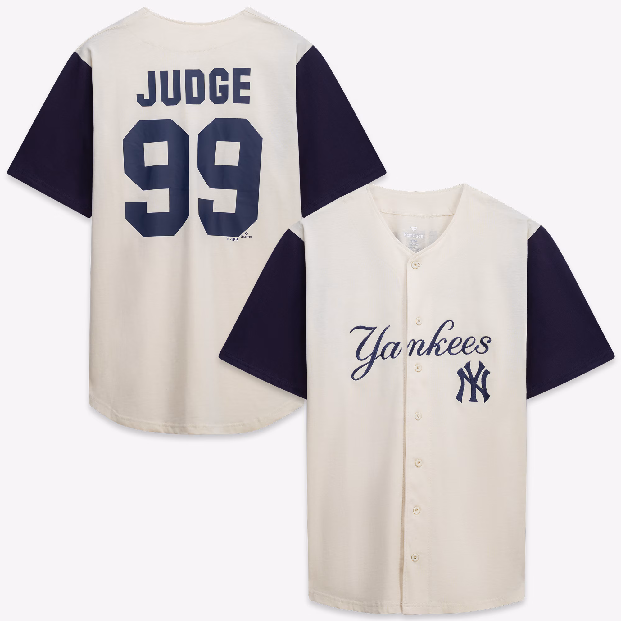 New York Yankees Profile Cream/Navy Big & Tall Two-Color Fashion Jersey