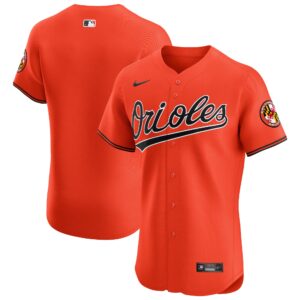 Baltimore Orioles Orange Alternate Vapor Premier Elite Patch Jersey