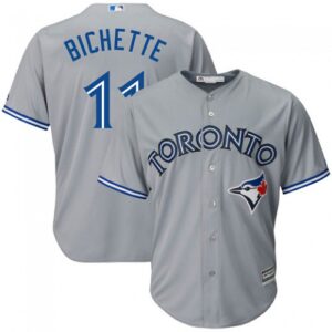 Men's Majestic Toronto Blue Jays #11 Bo Bichette Gray Cool Base Road Jersey