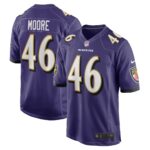 Nick Moore Baltimore Ravens  Game Jersey - Purple