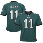 A.J. Brown Philadelphia Eagles  Youth Game Jersey - Midnight Green