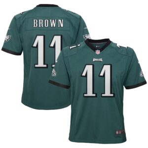 A.J. Brown Philadelphia Eagles  Youth Game Jersey - Midnight Green