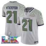 Devon Witherspoon #21 Seattle Seahawks 2025 Rivalries Super Super Bowl LX Patch Vapor Limited Jersey