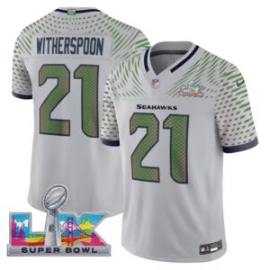 Devon Witherspoon #21 Seattle Seahawks 2025 Rivalries Super Super Bowl LX Patch Vapor Limited Jersey