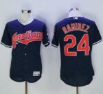 Cleveland Indians #24 Manny Ramirez Navy Blue Flexbase Collection Stitched Jersey