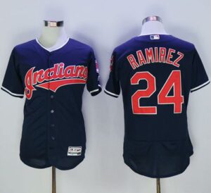 Cleveland Indians #24 Manny Ramirez Navy Blue Flexbase Collection Stitched Jersey