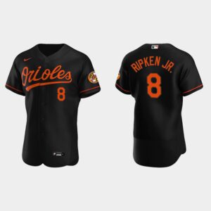 Men's Baltimore Orioles #8 Cal Ripken Jr. Black Alternate Flex Base Jersey