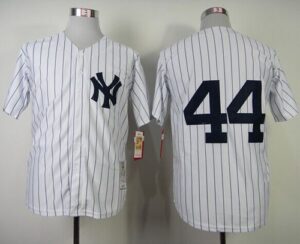 Mitchell And Ness 1977 New York Yankees #44 Reggie Jackson White Throwback Stitched Jersey