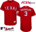 Men's Texas Rangers #3 Delino Deshields Alternate Majestic Red On-Field Flexbase Jersey