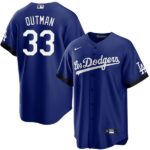 Men's Los Angeles Dodgers #33 James Outman Royal Road Cool Base Jersey