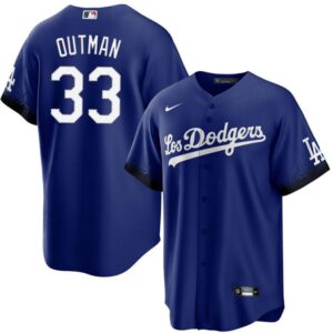 Men's Los Angeles Dodgers #33 James Outman Royal Road Cool Base Jersey