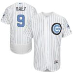 Chicago Cubs #9 Javier Baez White(Blue Strip) Flexbase Collection 2016 Father's Day Stitched Jersey
