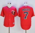 Minnesota Twins #7 Joe Mauer Red New Cool Base Stitched Jersey
