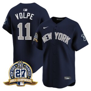 Anthony Volpe #22 New York Yankees 27 Time Champions Patch Vapor Premier Limited Jersey - Alternate