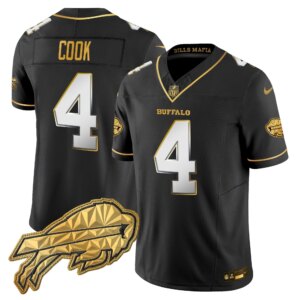 James Cook #4 Buffalo Bills BUF 2025 "Rivalries" Gold Vapor Limited Jersey - All Stitched