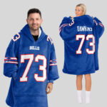 Adult 73 Buffalo Football Unisex Blanket Hoodie