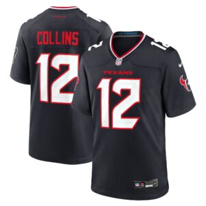 Nico Collins #12 Houston Texans Game Jersey - Navy