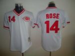 Mitchell And Ness Cincinnati Reds #14 Pete Rose Stitched White Throwback Jersey