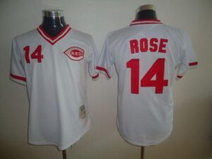 Mitchell And Ness Cincinnati Reds #14 Pete Rose Stitched White Throwback Jersey