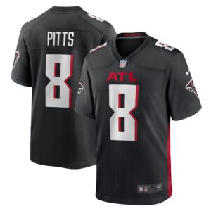 Youth Atlanta Falcons Kyle Pitts Sr. #8 Black Game Jersey