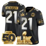 Devon Witherspoon #21 Seattle Seahawks Super Bowl LX Gold Patch Game Jersey - All Stitched