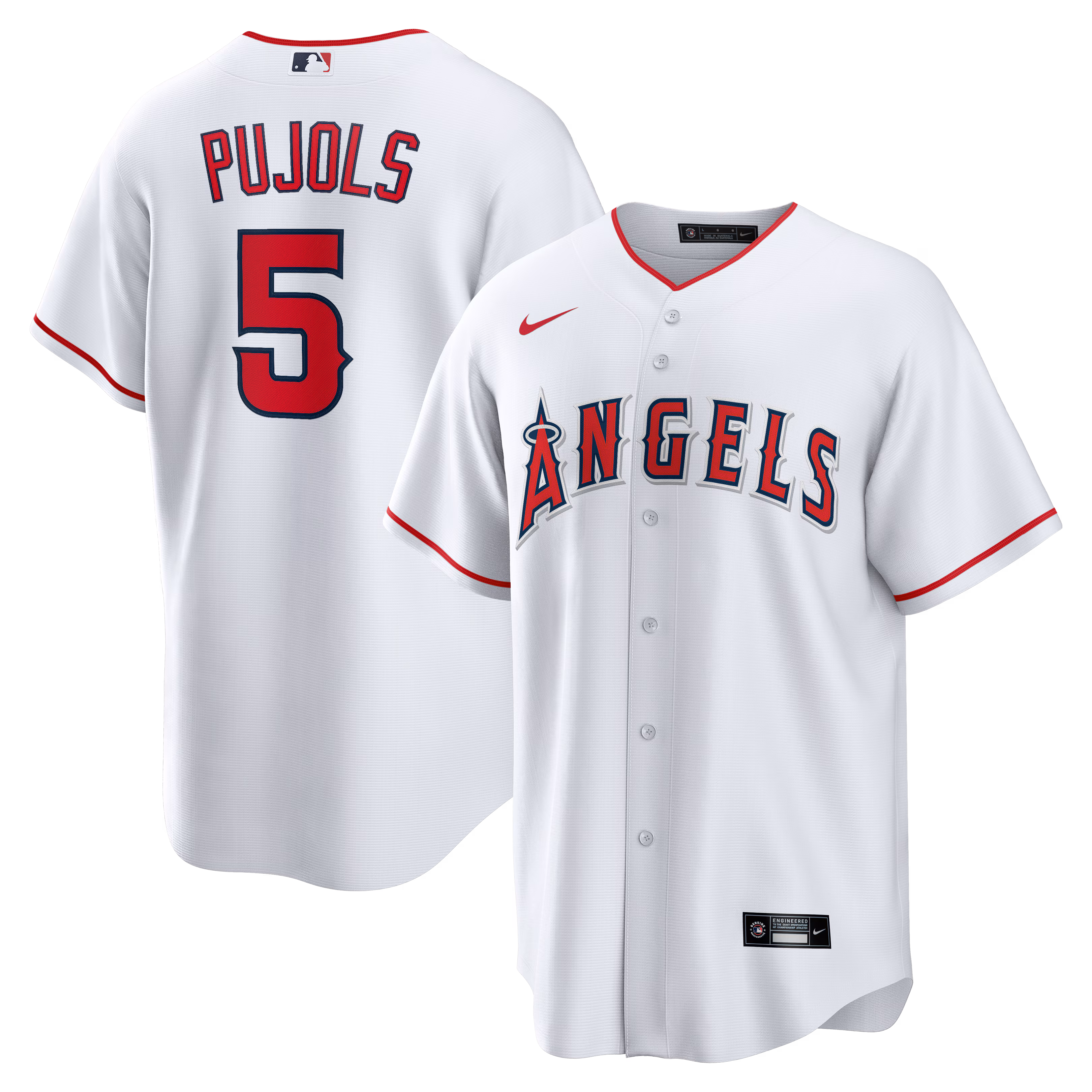 Los Angeles Angels Albert Pujols #5 White Home Retired Player Replica Jersey