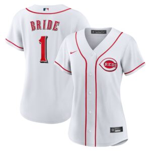 Women's Cincinnati Reds  White #1 Bride Home Replica Jersey