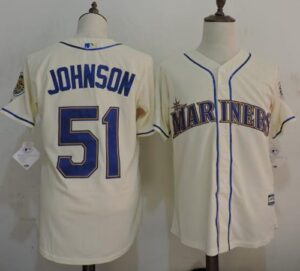 Seattle Mariners #51 Randy Johnson Cream New Cool Base Stitched Jersey