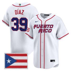 Edwin Díaz #39 Puerto Rico Baseball 2026 World Baseball Classic Vapor Premier Jersey - White