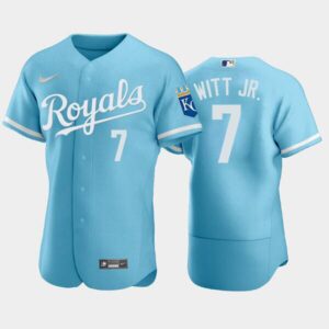 Men's Kansas City Royals #7 Bobby Witt Jr. 2022 Powder Blue Jersey