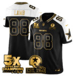 CeeDee Lamb #88 Dallas Cowboys Time Champions Patch Vapor Limited Gold Jersey - All Stitched