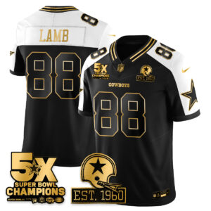 CeeDee Lamb #88 Dallas Cowboys Time Champions Patch Vapor Limited Gold Jersey - All Stitched