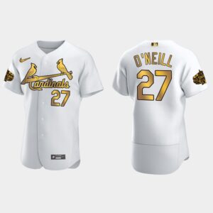 Men's St. Louis Cardinals #27 Tyler O'Neill 2022 All-Star Game Flex Base Jersey - White Gold