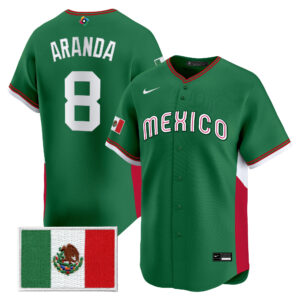 Jonathan Aranda #8 Mexico Baseball 2026 World Baseball Classic Home Stadium Jersey - Green