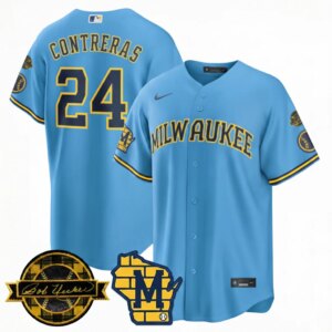 William Contreras #24 Milwaukee Brewers Bob Uecker Patch Limited Jersey - All Stitched